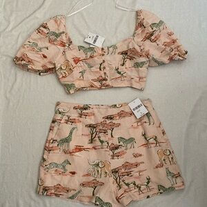 Peach safari two pc set